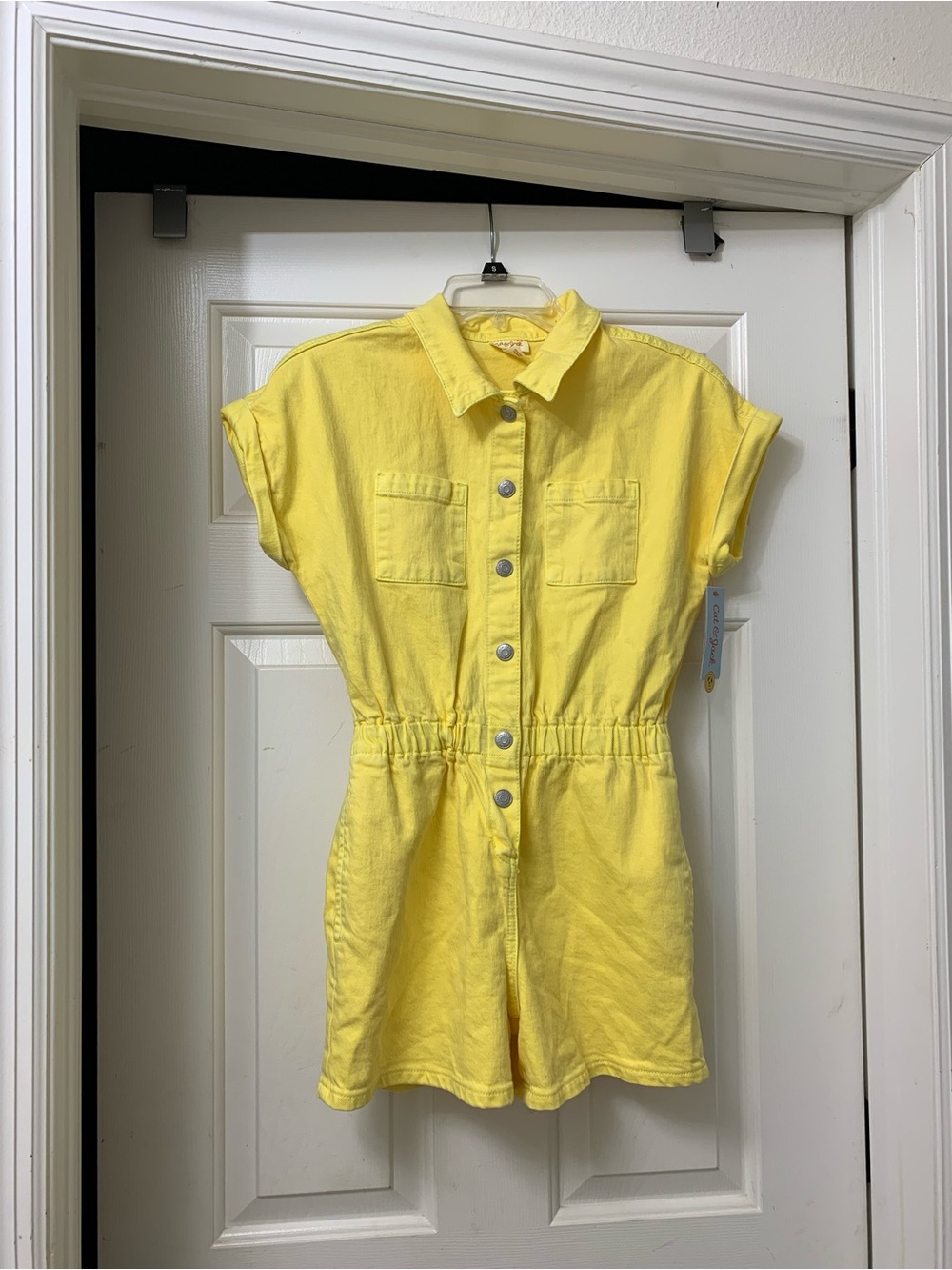 Cat & Jack Yellow Button-Front Romper Dress